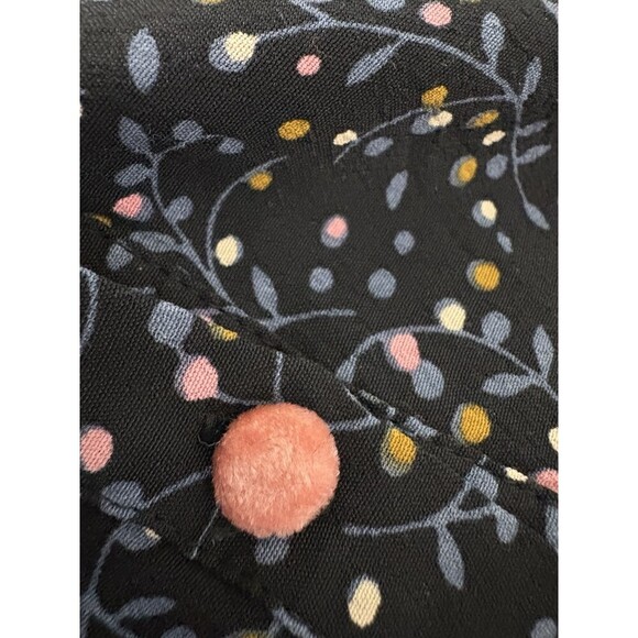 Boden Winnie Top Womens Sz 6Blouse Navy Twinkle Vine Back Buttons Shirt Velvet - Picture 5 of 9